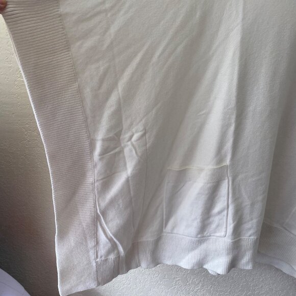 Michael KorsTurtleneck Poncho Sweater Womens XL White Cotton Blend Relaxed - Picture 6 of 12